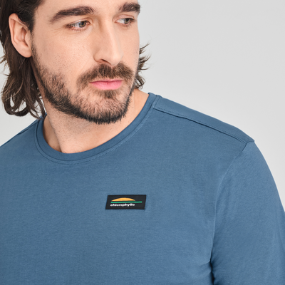 Vallée - t-shirt en coton biologique couleur bleu pour homme