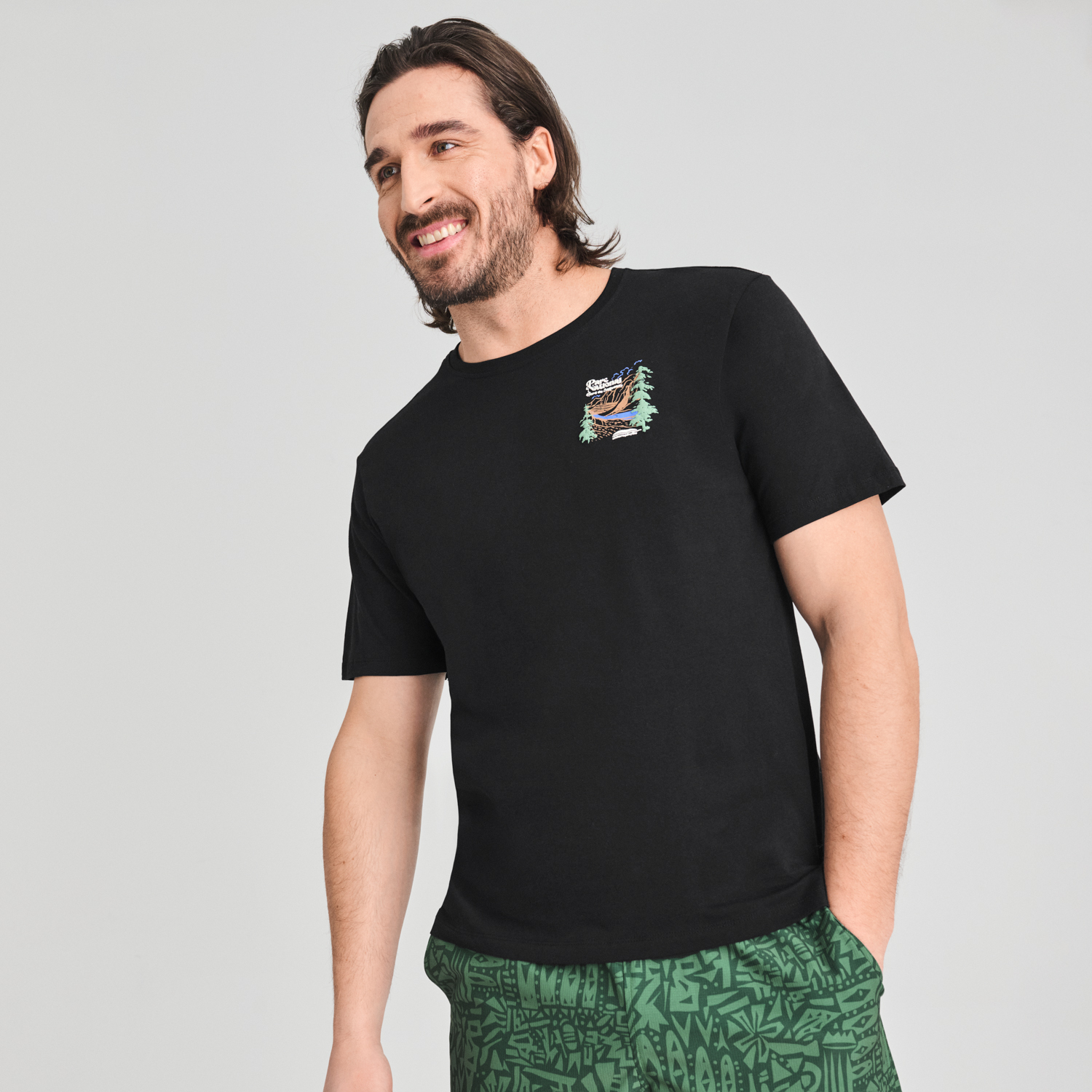 Parc national - t-shirt en coton biologique noir pour  homme