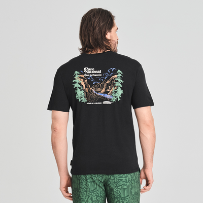 Parc national - t-shirt en coton biologique noir pour  homme