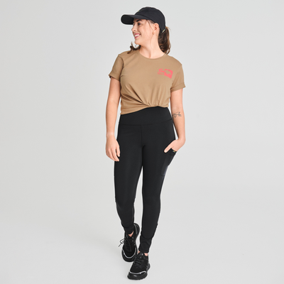 Via - legging noir à poches pour femme