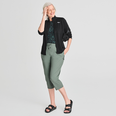 Allyson - capri pantalon de couleur vert pour femme