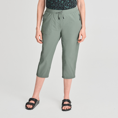 Allyson - capri pantalon de couleur vert pour femme