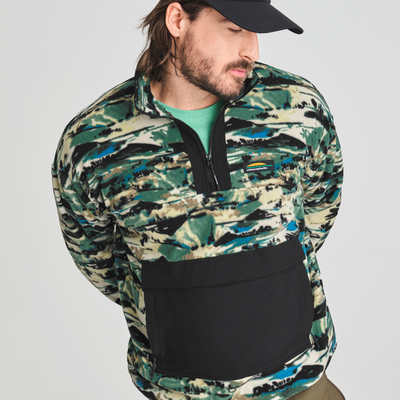 Denali - chandail à demi-zip en polaire couleur vert pour homme