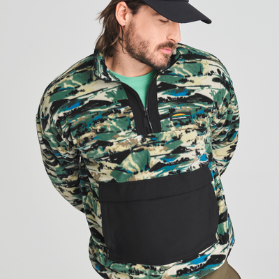Denali - chandail à demi-zip en polaire couleur vert pour homme