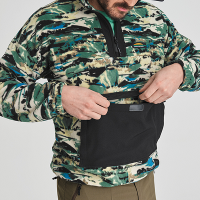 Denali - chandail à demi-zip en polaire couleur vert pour homme