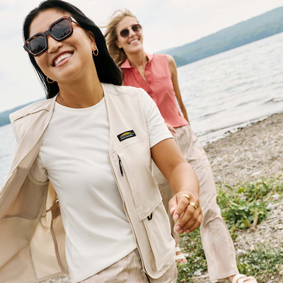 Veste sans manches unisexe avec plusieurs poches couleur beige