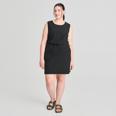 Azimut - robe sans manches extensible de couleur noir pour femme