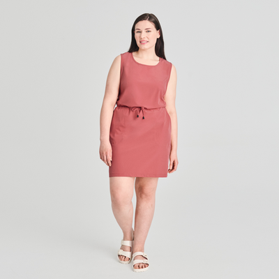 Azimut - robe sans manches extensible de couleur rose pour femme