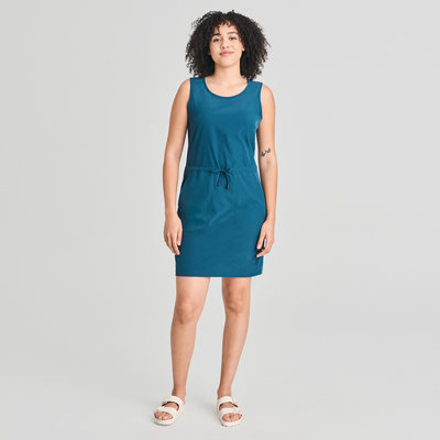 Azimut - robe sans manches extensible de couleur bleu pour femme