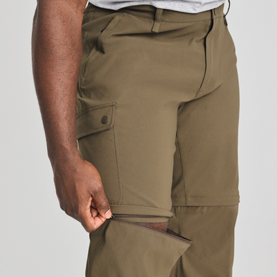 Trek - pantalon convertible couleur vert homme