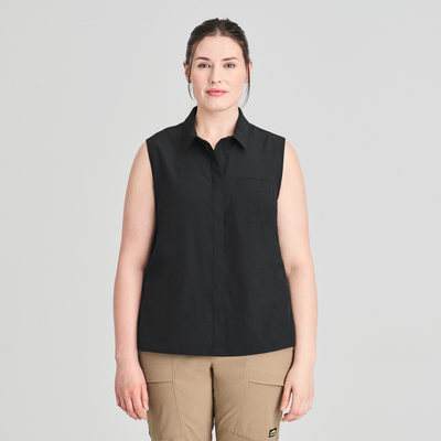 Azimut - chemise sans manches noire pour femme