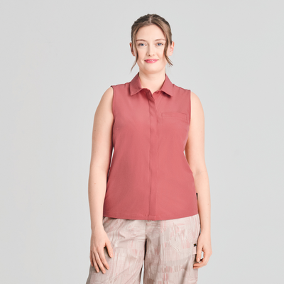 Azimut - chemise sans manches rose pour femme