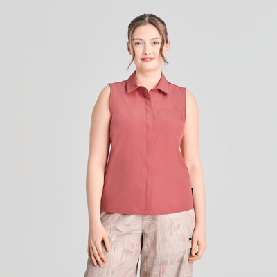 Azimut - chemise sans manches rose pour femme