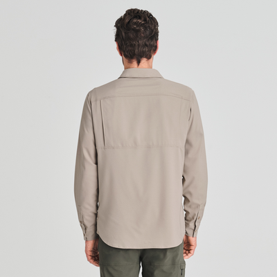 Gaspé - chemise manche longue anti-UV de couleur gris pour homme