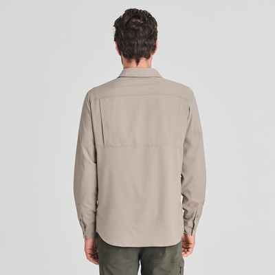 Gaspé - chemise manche longue anti-UV de couleur gris pour homme