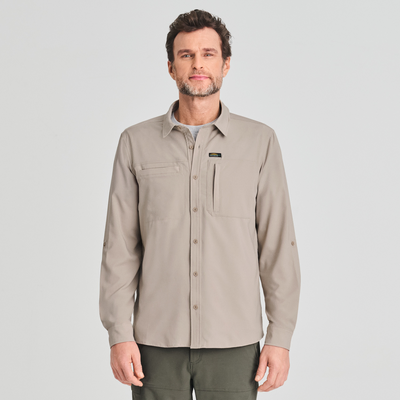 Gaspé - chemise manche longue anti-UV de couleur gris pour homme