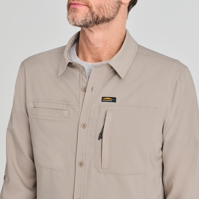 Gaspé - chemise manche longue anti-UV de couleur gris pour homme