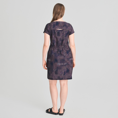Azimut - robe d'été à col en V de couleur mauve pour femme