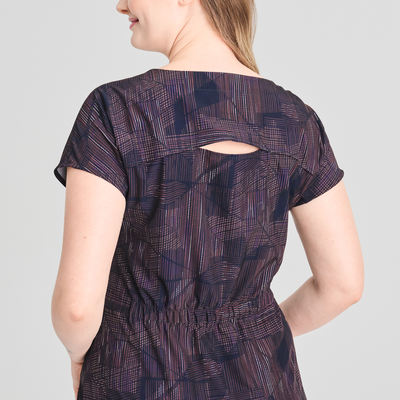 Azimut - robe d'été à col en V de couleur mauve pour femme