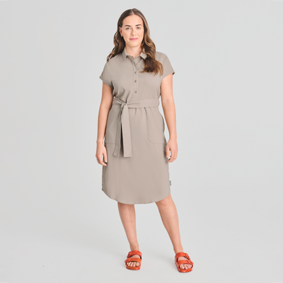 Gaspé - robe chemise de couleur beige pour femme