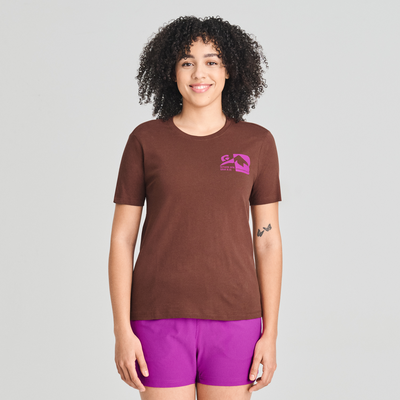 Géo - t-shirt en coton bio pour femme couleur brun