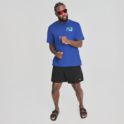 Géo - chandail en coton biologique de couleur bleu pour homme