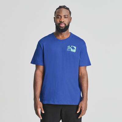 Géo - chandail en coton biologique de couleur bleu pour homme