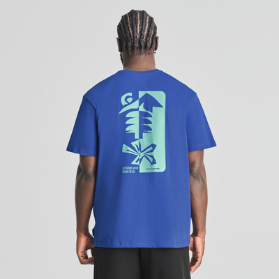 Géo - chandail en coton biologique de couleur bleu pour homme