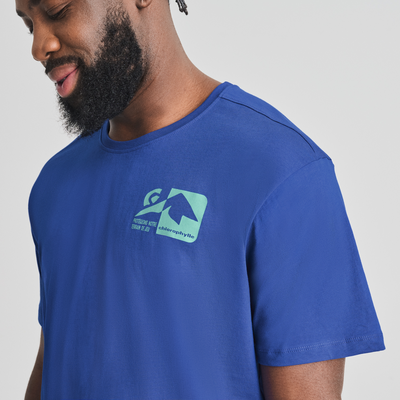 Géo - chandail en coton biologique de couleur bleu pour homme