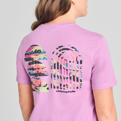 Vallée - t-shirt en coton biologique de couleur rose pour femme