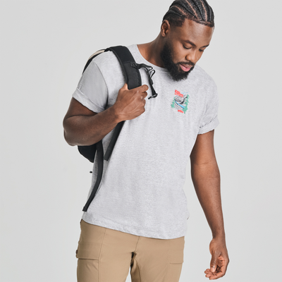 Parc national - t-shirt en coton biologique gris chiné pour  homme