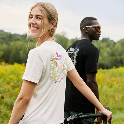 T-shirt Parc national en coton biologique couleur blanc pour femme
