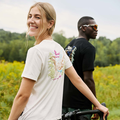 T-shirt Parc national en coton biologique couleur blanc pour femme