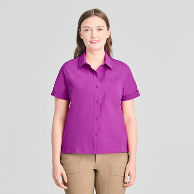 Durango - chemise manches courtes couleur violet pour femme