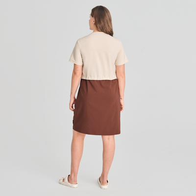 Durango - robe t-shirt d'été couleur brune pour femme