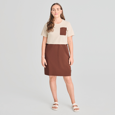 Durango - robe t-shirt d'été couleur brune pour femme