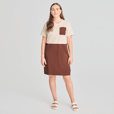 Durango - robe t-shirt d'été couleur brune pour femme