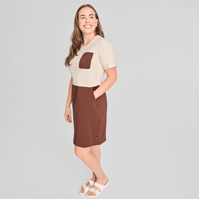 Durango - robe t-shirt d'été couleur brune pour femme