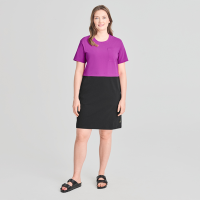 Durango - robe t-shirt d'été de couleur violet pour femme