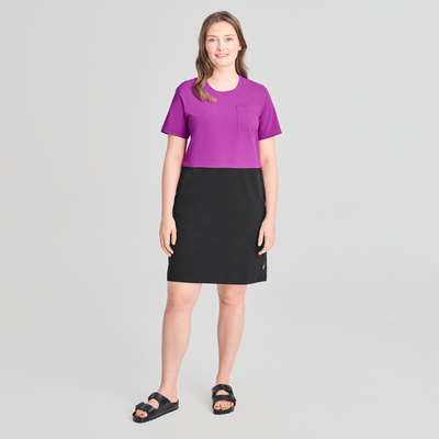 Durango - robe t-shirt d'été de couleur violet pour femme