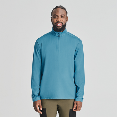 Chandail quart-zip Loken de couleur bleu pour homme