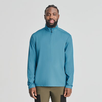 Chandail quart-zip Loken de couleur bleu pour homme