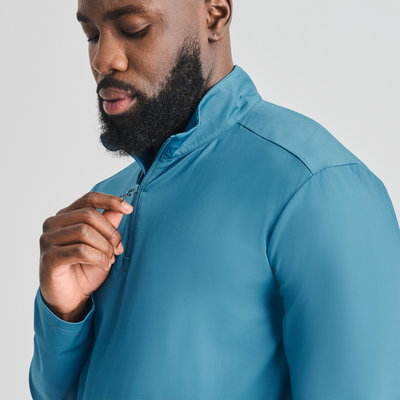 Chandail quart-zip Loken de couleur bleu pour homme