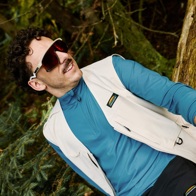 Chandail quart-zip Loken de couleur bleu pour homme