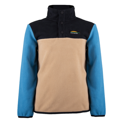 Chandail polar enfant couleur bleu bloc couleur