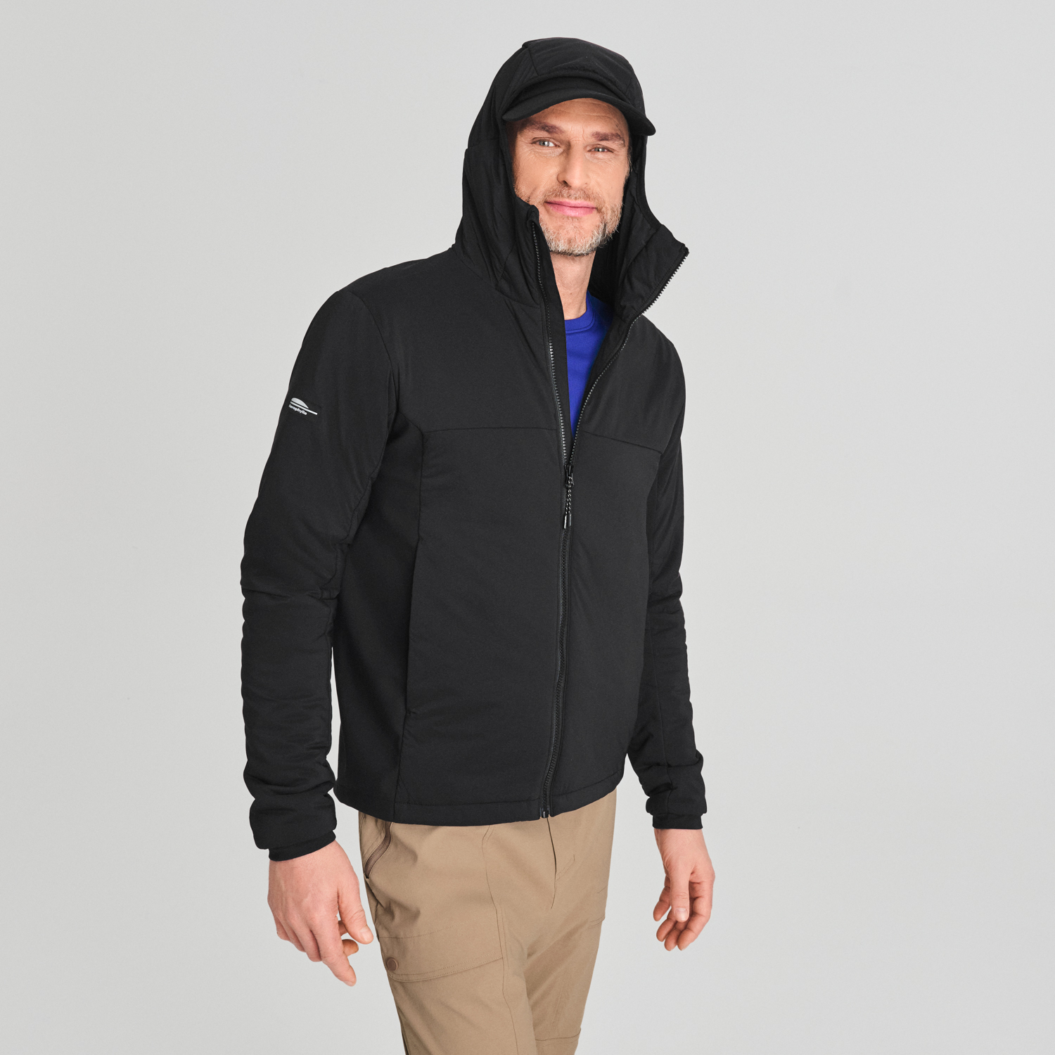 Synergie - veste isolée mi-saison de couleur noire pour homme