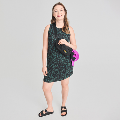 Littoral - robe sans manches en bambou verte pour femme