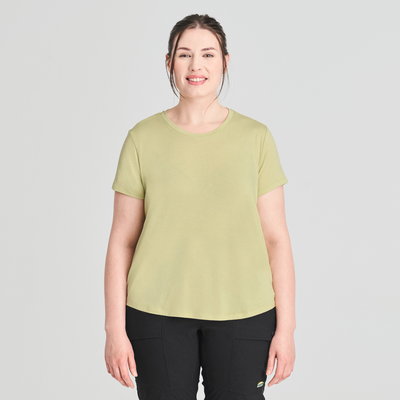 Massena - T-shirt respirant couleur vert pour femme