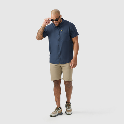 Gaspé - chemise légère manches courtes bleu pour homme