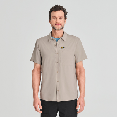 Gaspé - chemise légère manches courtes beige pour homme